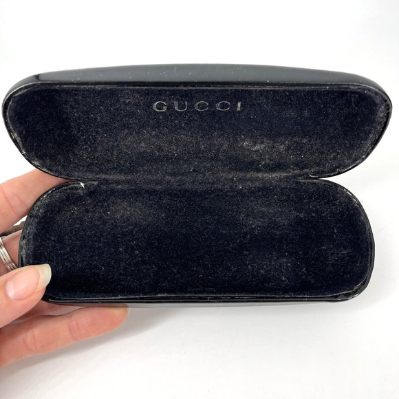 GUCCI GG 1505 ZN7 Eyeglass Frames Italy Half Rim 140 Clear Black Frame Side Logo - Picture 3 of 16